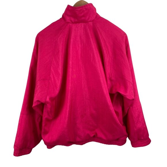 Vintage Lavon Hot Pink Lined Windbreaker Track Jacket Womens Size Small - Picture 2 of 13
